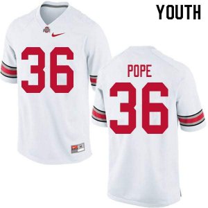 Youth Ohio State Buckeyes #36 K'Vaughan Pope White Nike NCAA College Football Jersey Summer FVC0444NY